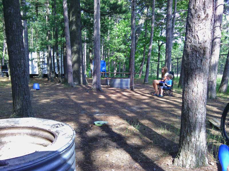 squirrel trap at campsite